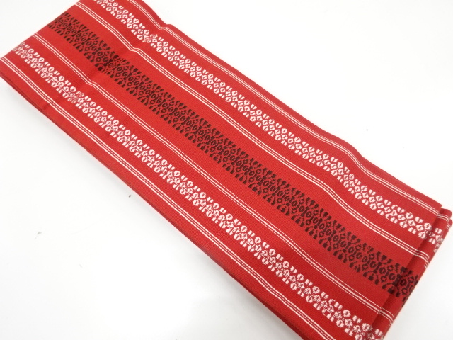 JAPNAESE KIMONO / ANTIQUE HANHABA OBI / WOVEN ABSTRACT STRIPE